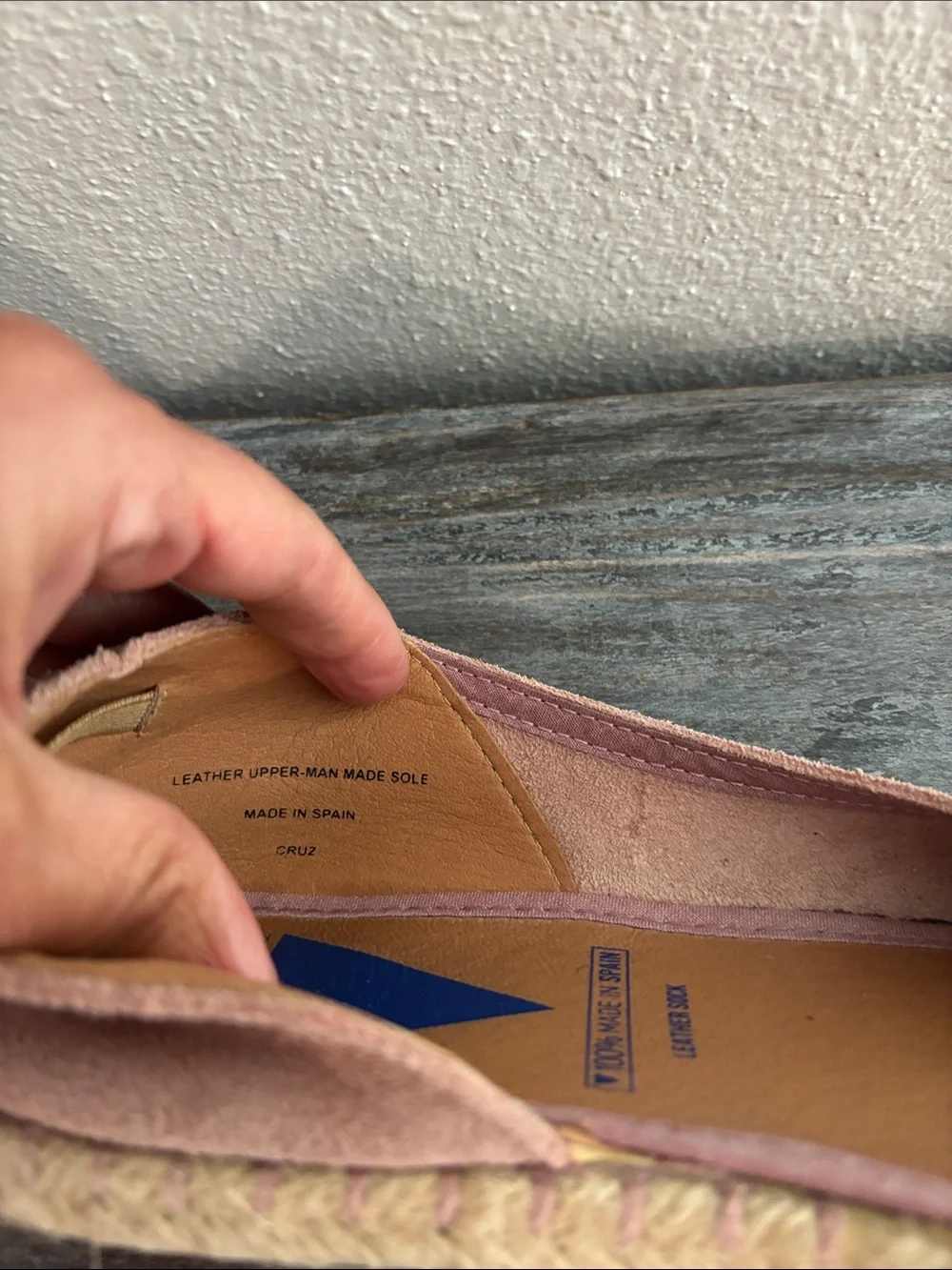 Verbenas Cruz Pink Suede Peep Toe Espadrille Flats Made in Spain Size 40 EU 9 US